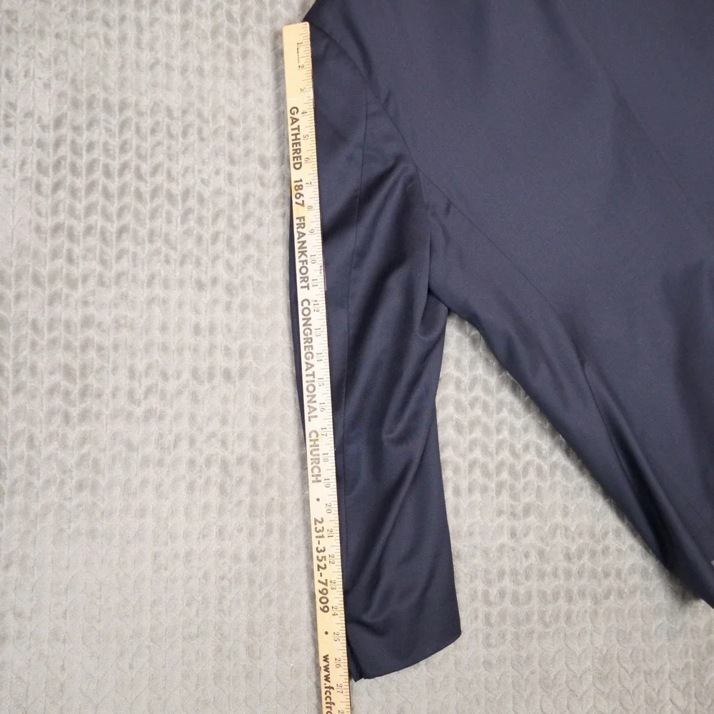 Paul Fredrick Blazer Men 53L Navy Blue Gold Crest Button Wool Sport Coat Classic